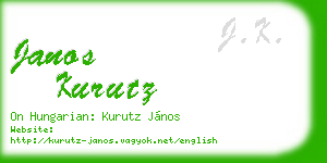 janos kurutz business card