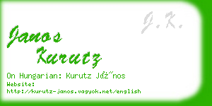 janos kurutz business card